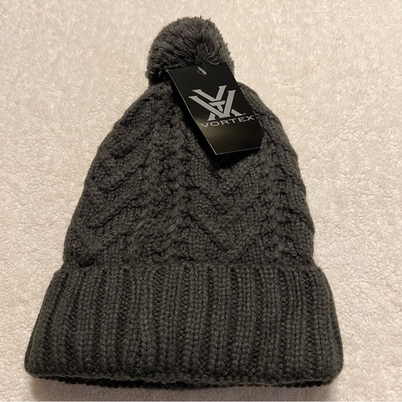 Vortex - Dark Gray - Pom knit Beanie - NWT - Picture 6 of 7